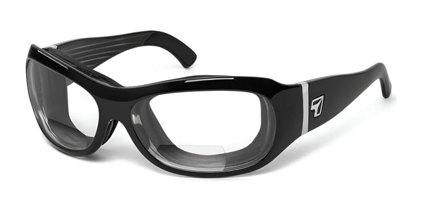 7eye Briza Bifocal Sunglasses | Size 62 / Glossy Black / Clear / +1.50