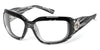 7eye SHASTA Eyeglasses | Size 58 / Black Stripe Tortoise / Clear