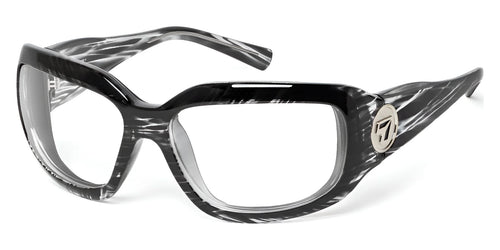 7eye SHASTA Eyeglasses / Size 58 / Black Stripe Tortoise / Clear