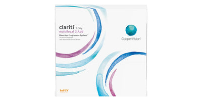 Clariti 1 Day Multifocal 3 Add contact lenses box