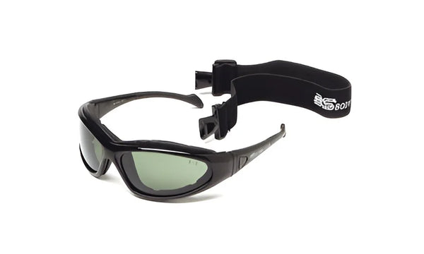 Body Specs BSG-3 Black Shiny Goggles / Black / Clear, Light Rust, Smoke Green