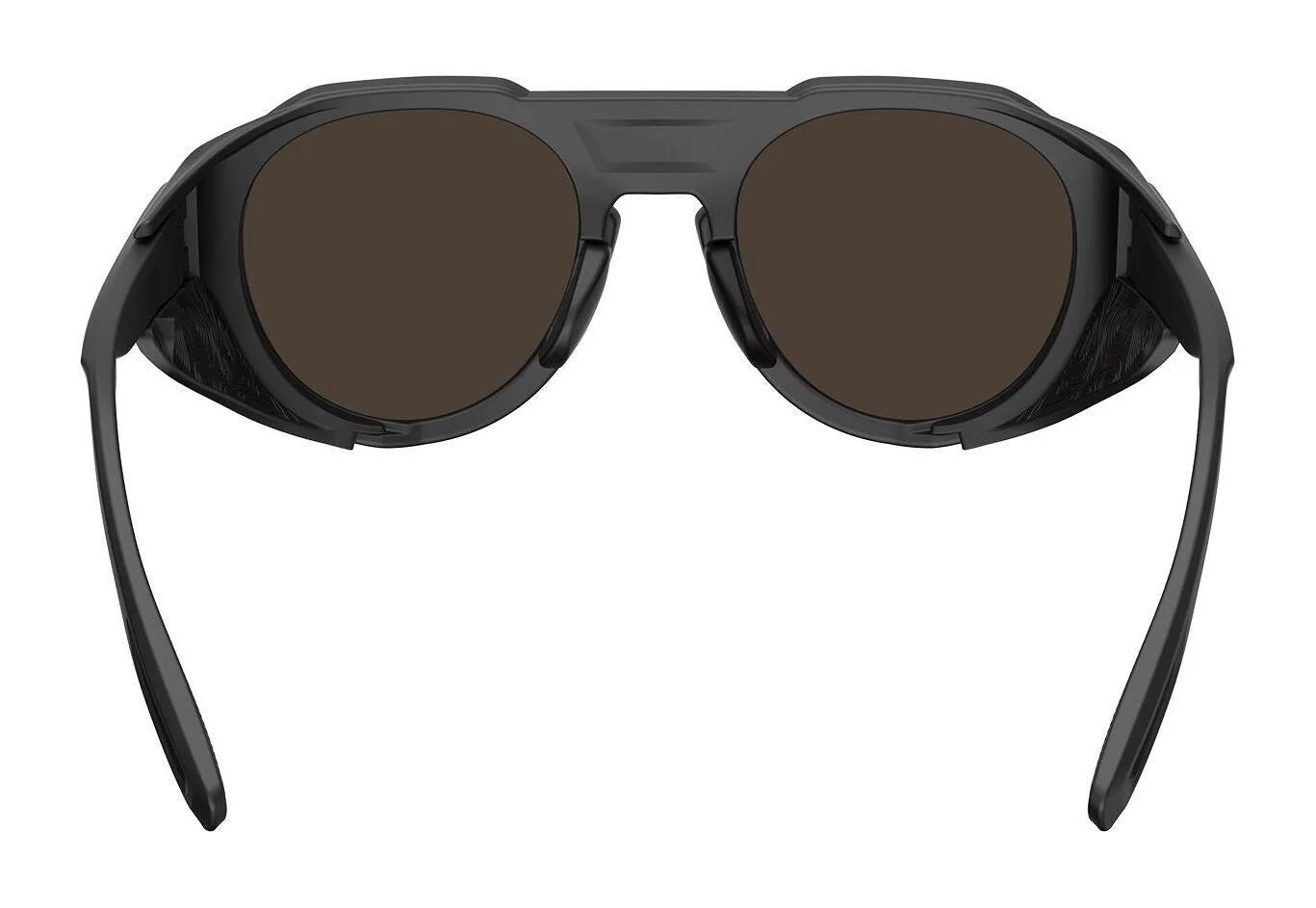 Bolle ASCENDER Sunglasses | Size 51 by Bolle, featuring black wraparound frames, dark lenses, and removable side shields, shown from the front on a white background. Bolle ASCENDER Sunglasses | Size 51 by Bolle, featuring black wraparound frames, dark lenses, and removable side shields, shown from the front on a white background.