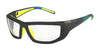 Bolle PLAYOFF Safety Glasses | Size 64 / Black Orange Matte / Photochromic PC Flash Fire AF