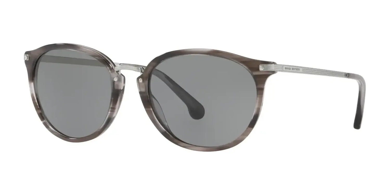 Brooks Brothers BB5039 Sunglasses Grey Transparent Horn / Solid Light Brown Brooks Brothers BB5039 Sunglasses Grey Transparent Horn / Solid Light Brown