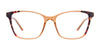 Cargo C5048 Eyeglasses with Clip-on Sunglasses | Size 51 / Brown Crystal & Demi Red
