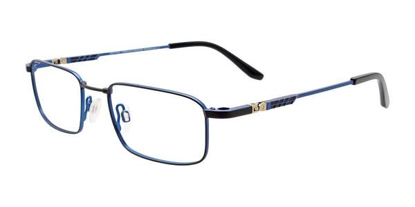 Clip & Twist CT282 Eyeglasses with Clip-on Sunglasses | Size 49 / Black & Blue