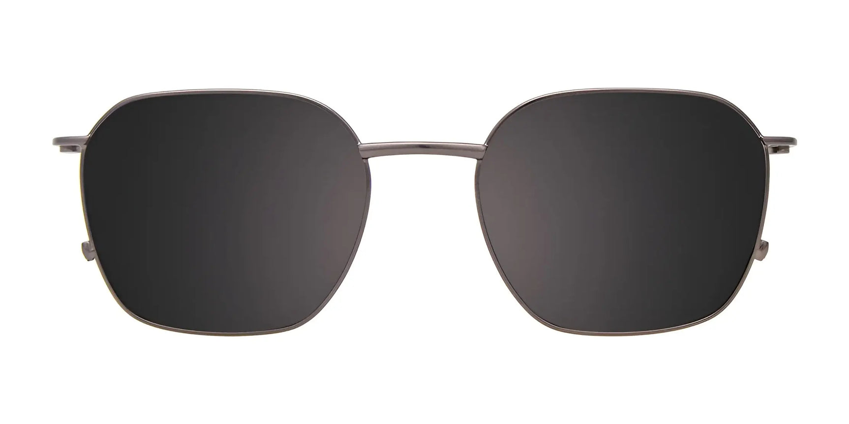 Clip & Twist CT283 Eyeglasses with Clip-on Sunglasses, Size 52, feature a geometric full-rim frame and thin metal design, shown on a white background. Clip & Twist CT283 Eyeglasses with Clip-on Sunglasses, Size 52, feature a geometric full-rim frame and thin metal design, shown on a white background.