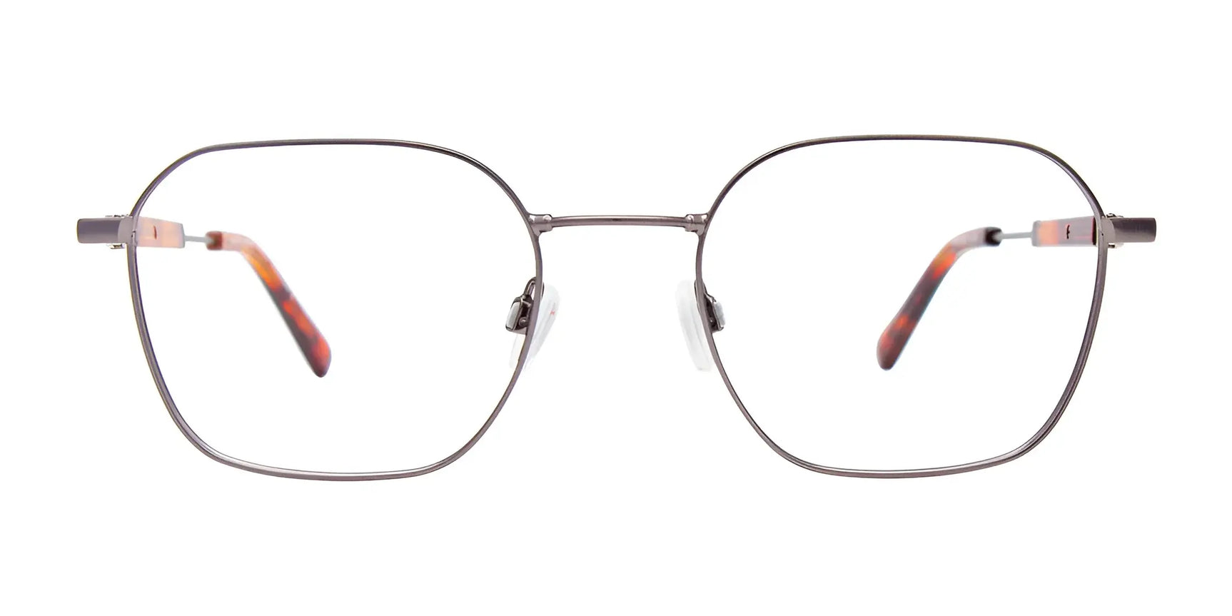 Clip & Twist CT283 Eyeglasses by Clip & Twist feature a geometric full-rim frame with large, rounded square lenses and tortoiseshell temple tips. Includes polarized clip-on sunglasses. Size 52. Front view. Clip & Twist CT283 Eyeglasses by Clip & Twist feature a geometric full-rim frame with large, rounded square lenses and tortoiseshell temple tips. Includes polarized clip-on sunglasses. Size 52. Front view.