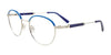 Clip & Twist CT284 Eyeglasses with Clip-on Sunglasses | Size 50 / Silver & Blue