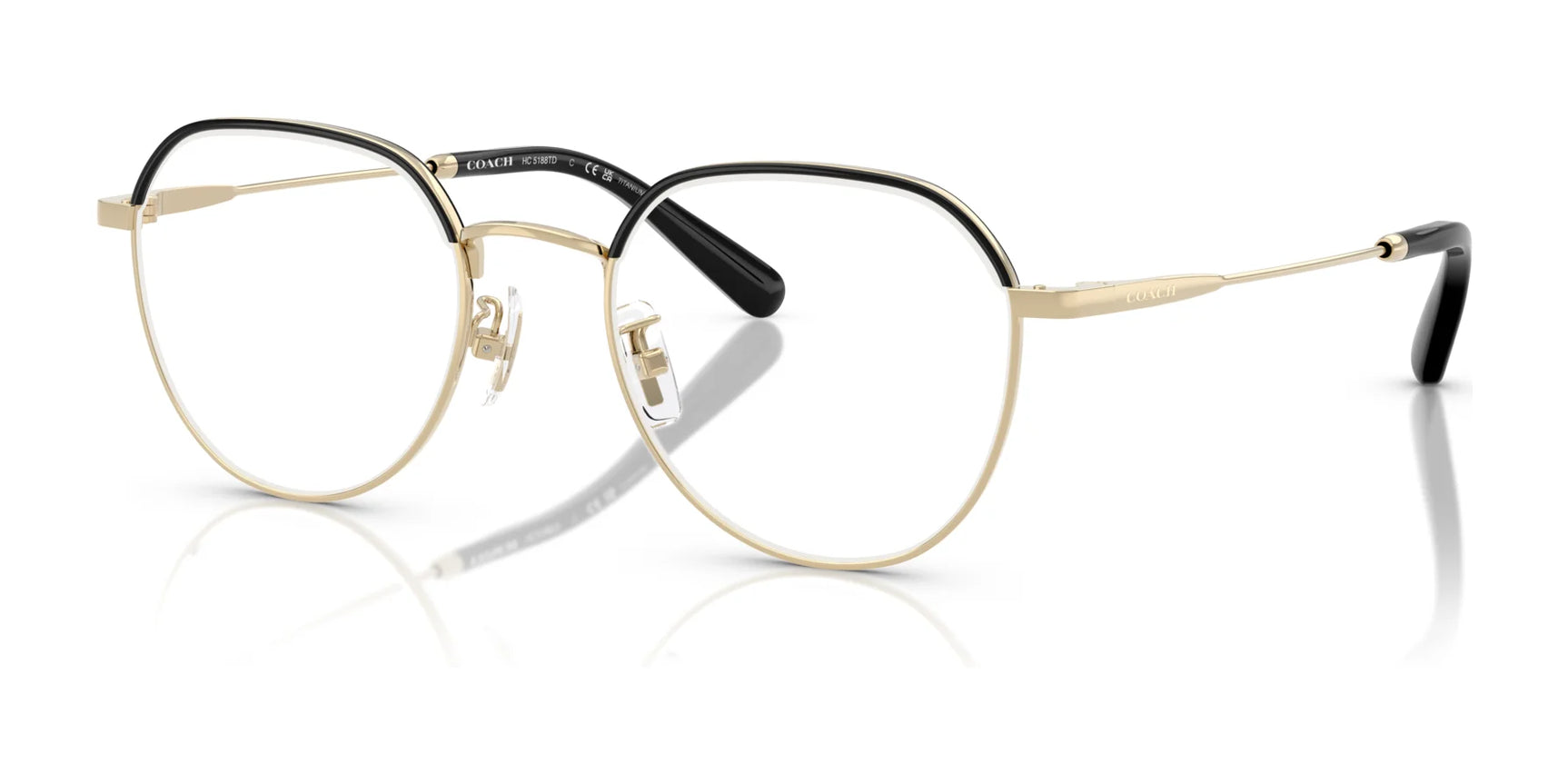 Coach HC5188TD Eyeglasses Shiny Light Gold / Black Coach HC5188TD Eyeglasses Shiny Light Gold / Black