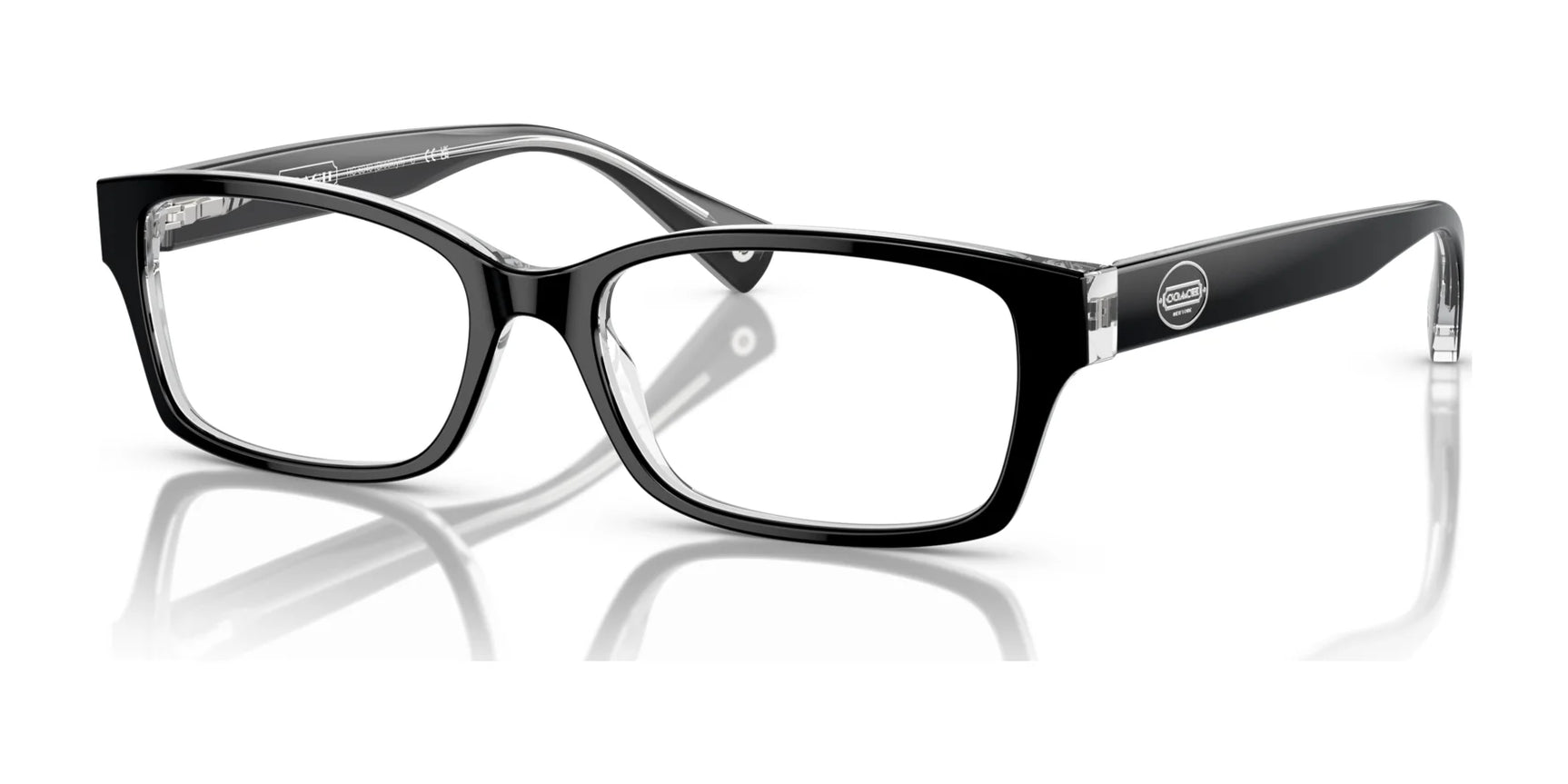 Coach BROOKLYN HC6040 Eyeglasses Black / Crystal Clear Coach BROOKLYN HC6040 Eyeglasses Black / Crystal Clear