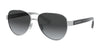 Coach L1128 HC7111 Sunglasses | Size 57 / Silver / Dark Grey Gradient (Polarized) (3P 12%) №9001T3