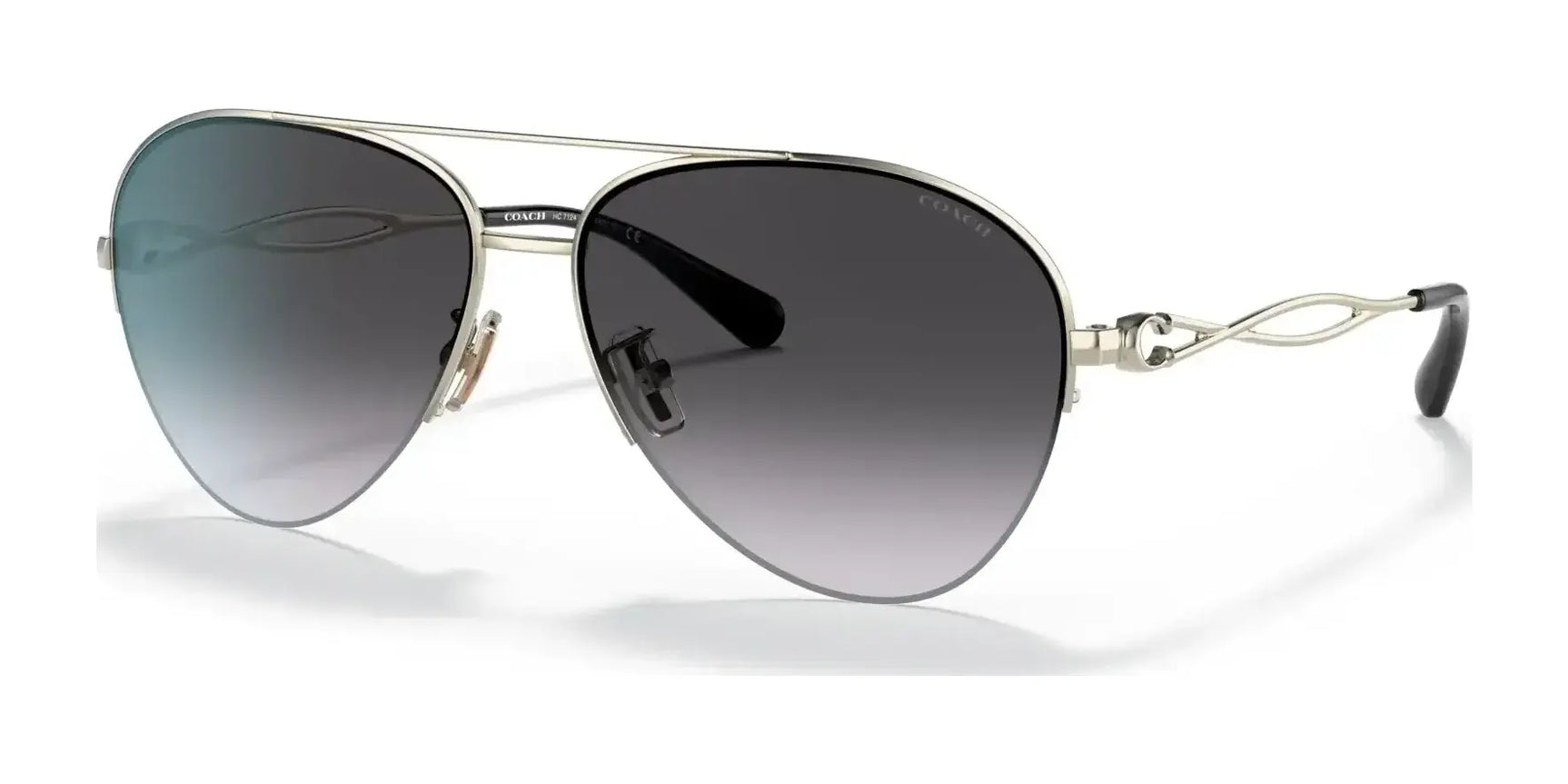 Coach C3447 HC7124 Sunglasses Shiny Light Gold / Grey Gradient Coach C3447 HC7124 Sunglasses Shiny Light Gold / Grey Gradient