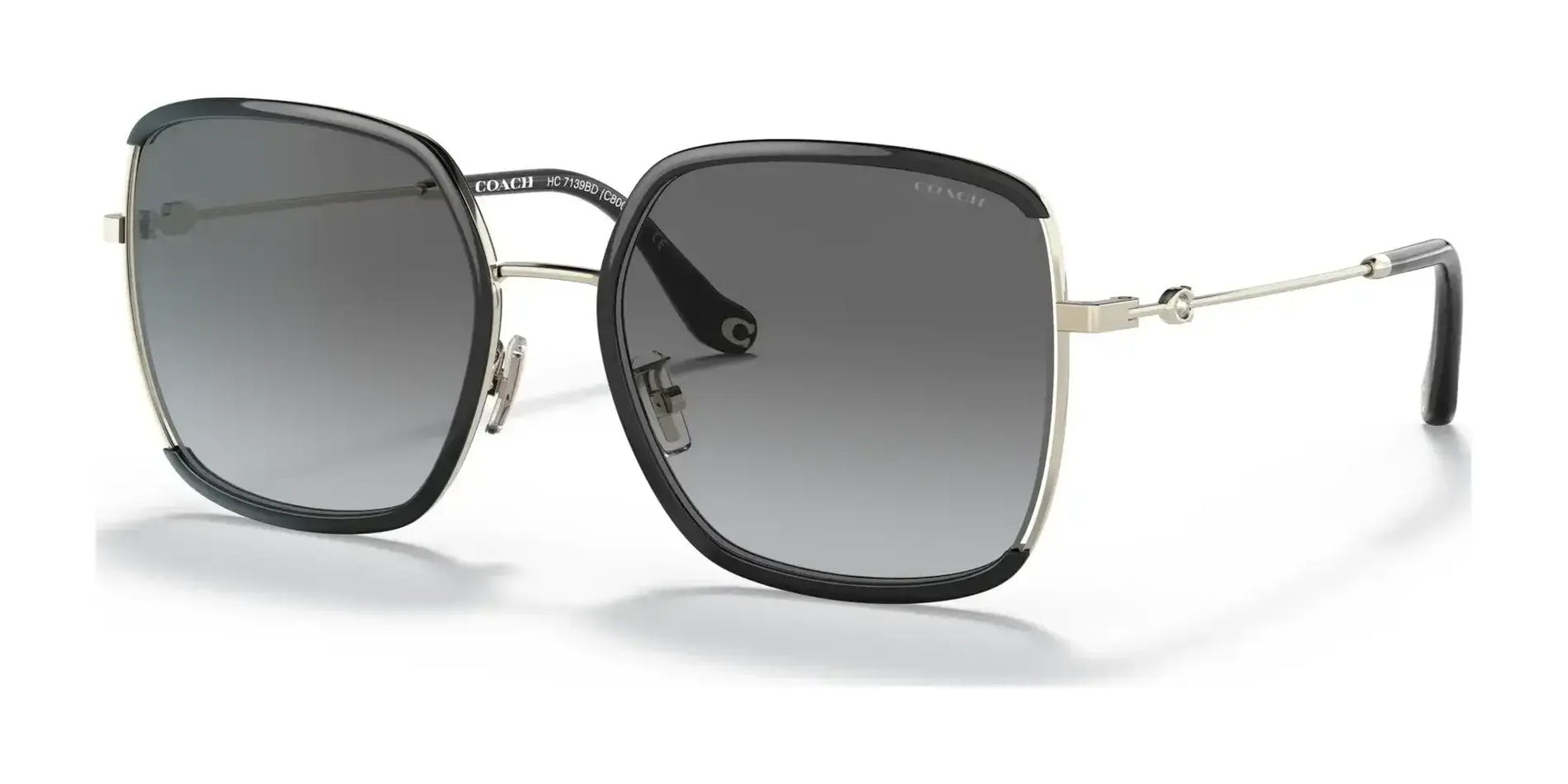 Coach C8000 HC7139BD Sunglasses Light Gold / Black / Grey Gradient Coach C8000 HC7139BD Sunglasses Light Gold / Black / Grey Gradient