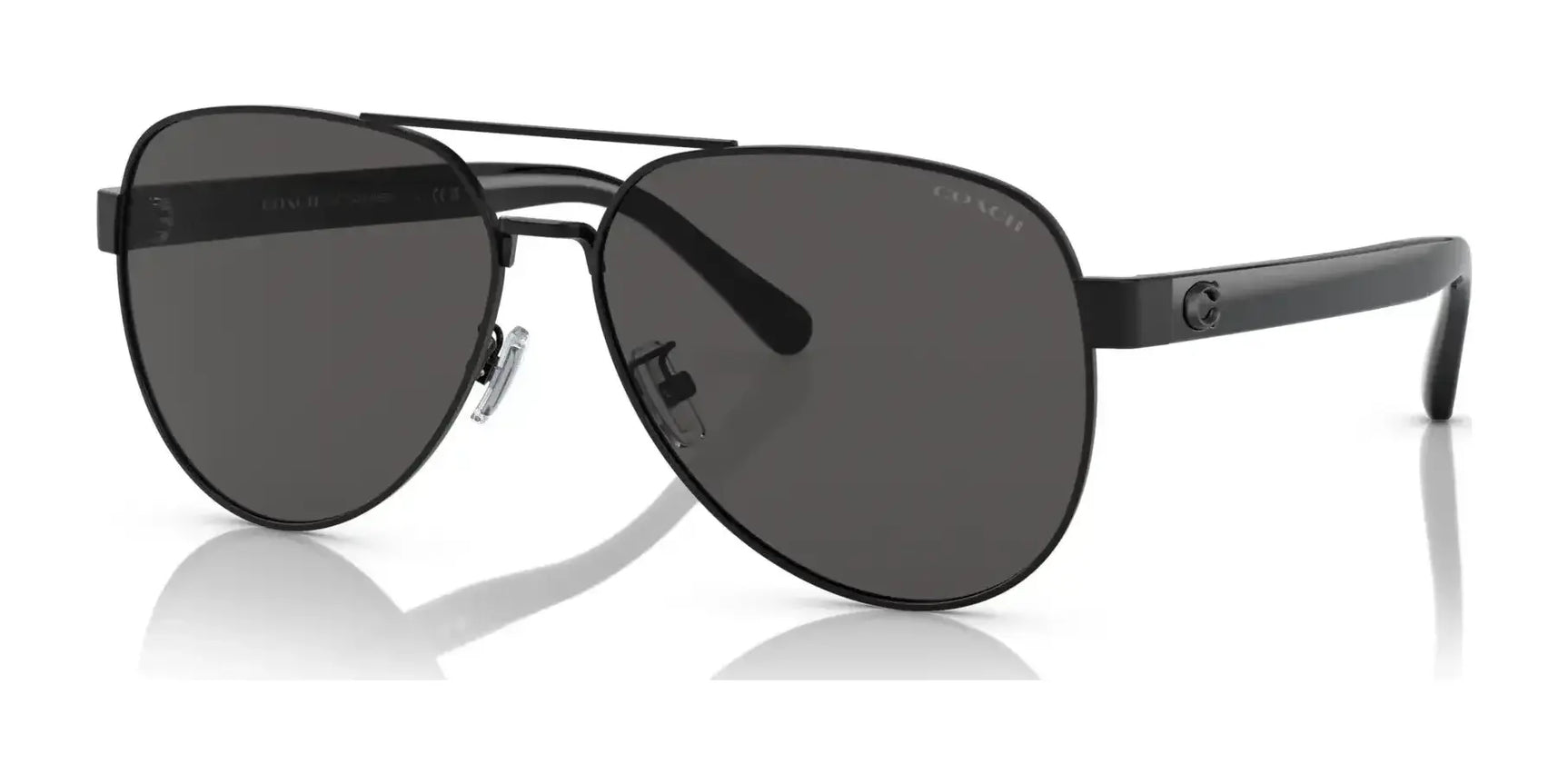 Coach CD467 HC7143 Sunglasses Satin Black / Dark Grey Solid Coach CD467 HC7143 Sunglasses Satin Black / Dark Grey Solid