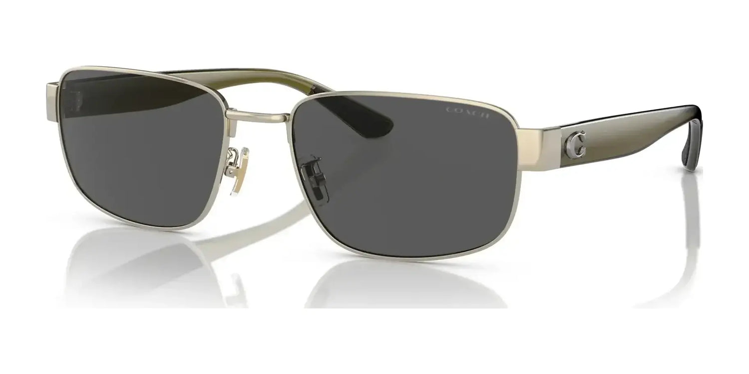 Coach CH579 HC7149 Sunglasses Shiny Light Gold / Grey Solid Coach CH579 HC7149 Sunglasses Shiny Light Gold / Grey Solid