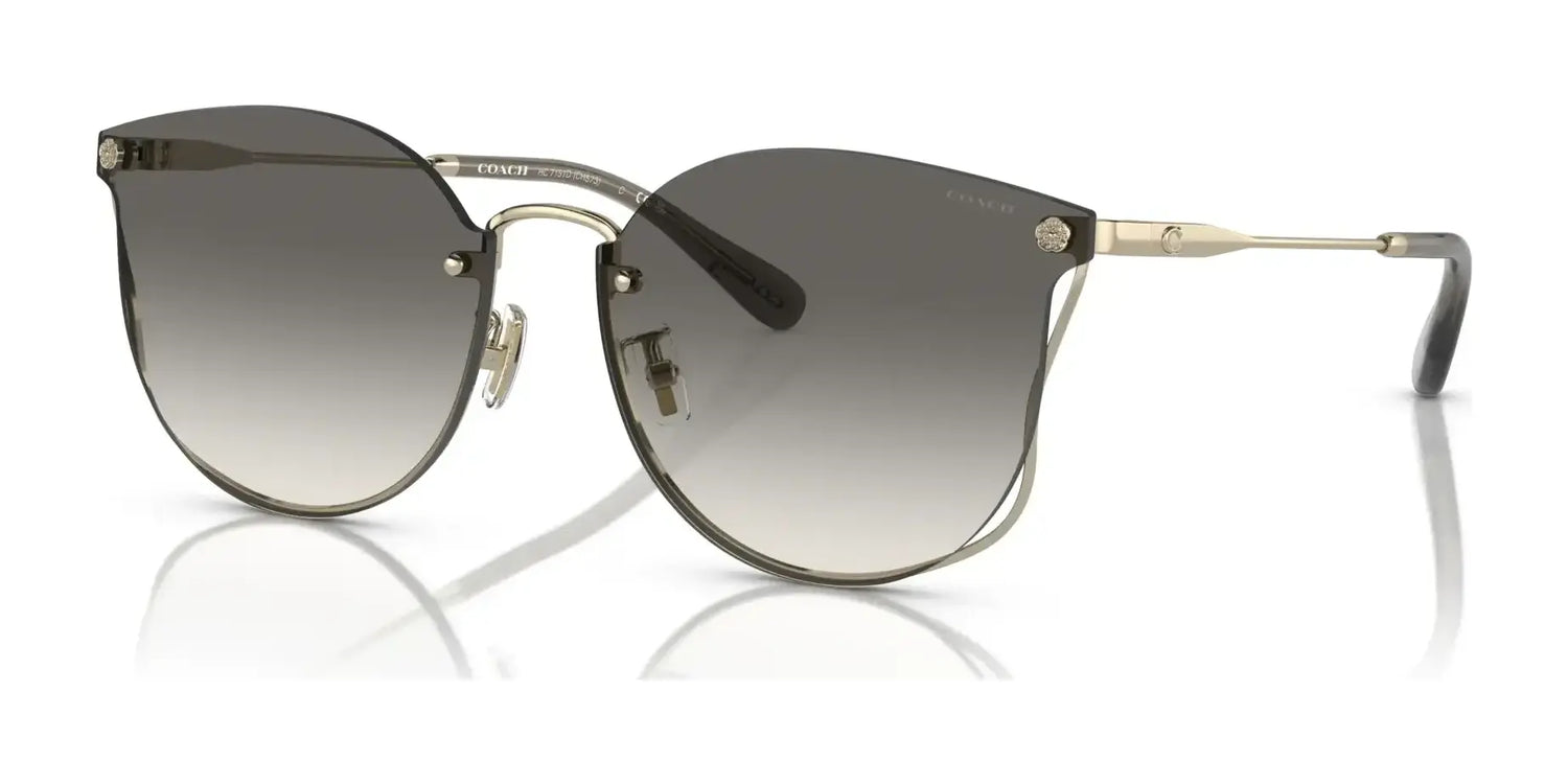 Coach CH573 HC7151D Sunglasses Shiny Light Gold / Black Grey Sand Gradient Coach CH573 HC7151D Sunglasses Shiny Light Gold / Black Grey Sand Gradient