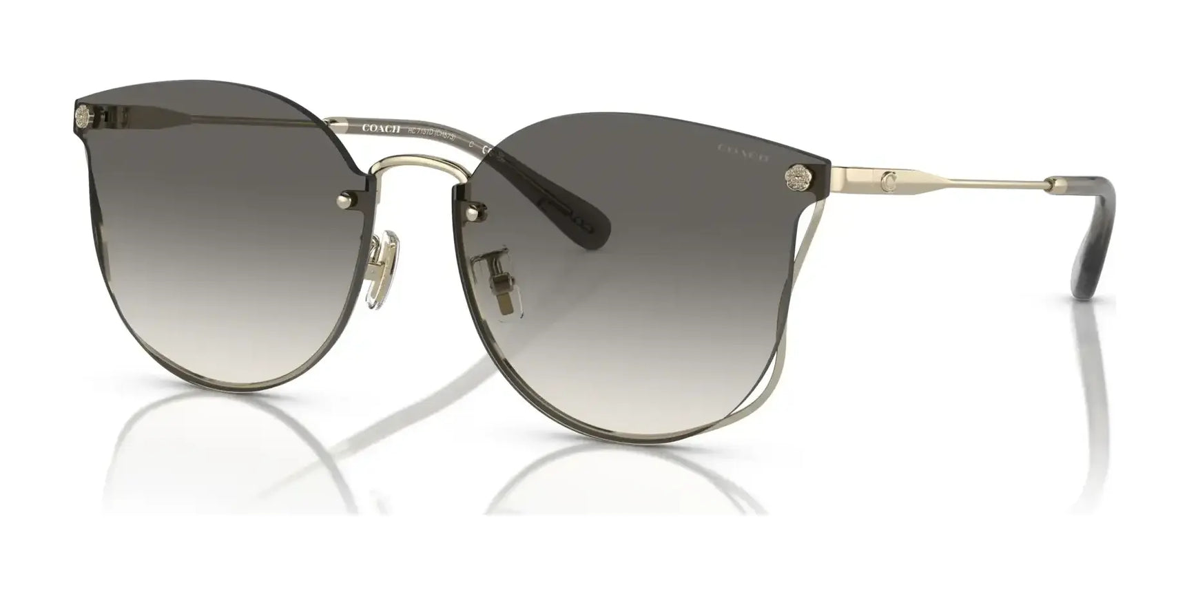 Coach CH573 HC7151D Sunglasses Shiny Light Gold / Black Grey Sand Gradient Coach CH573 HC7151D Sunglasses Shiny Light Gold / Black Grey Sand Gradient