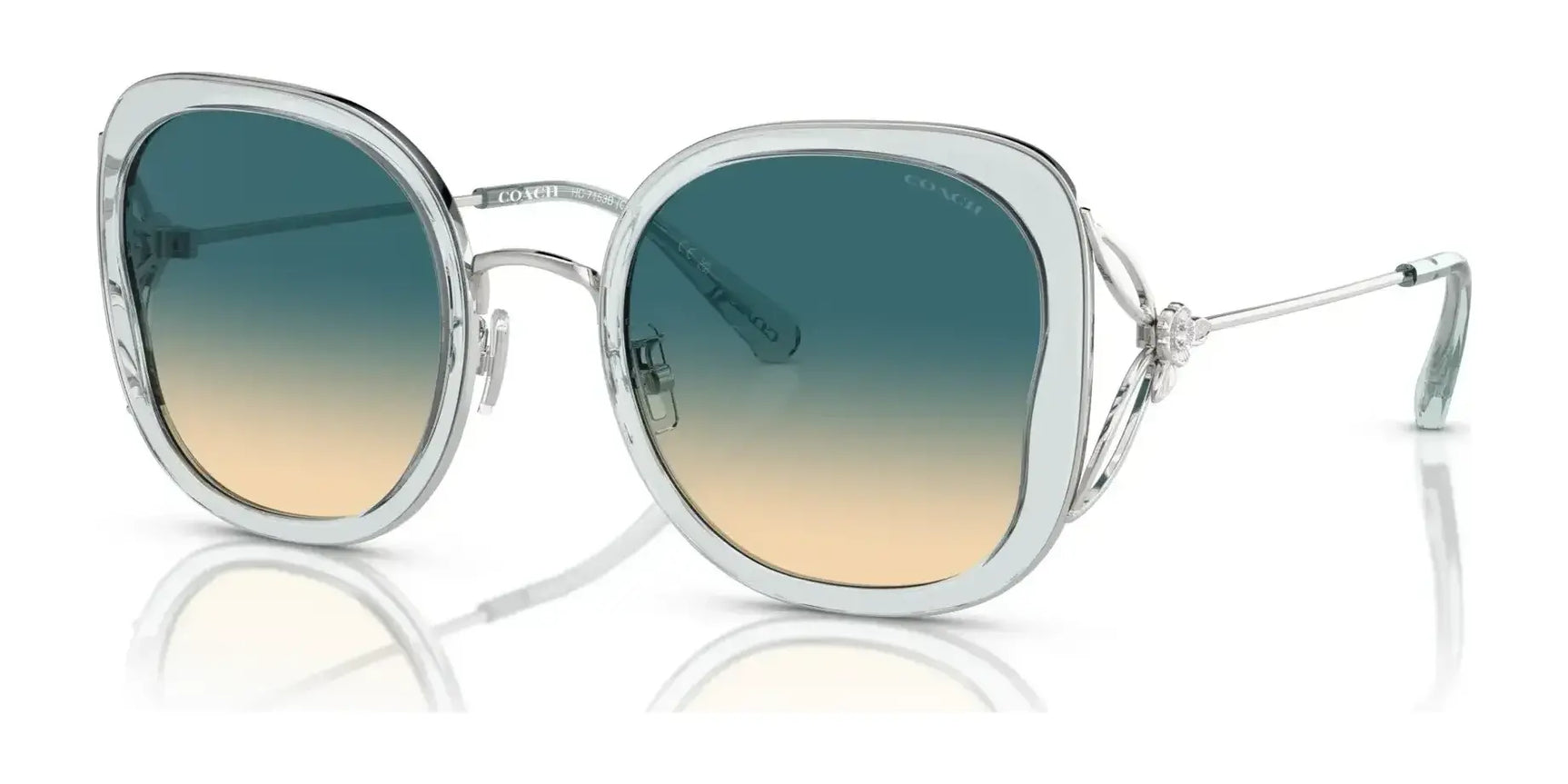 Coach CK483 HC7153B Sunglasses Transparent Blue / Blue Yellow Gradient Coach CK483 HC7153B Sunglasses Transparent Blue / Blue Yellow Gradient