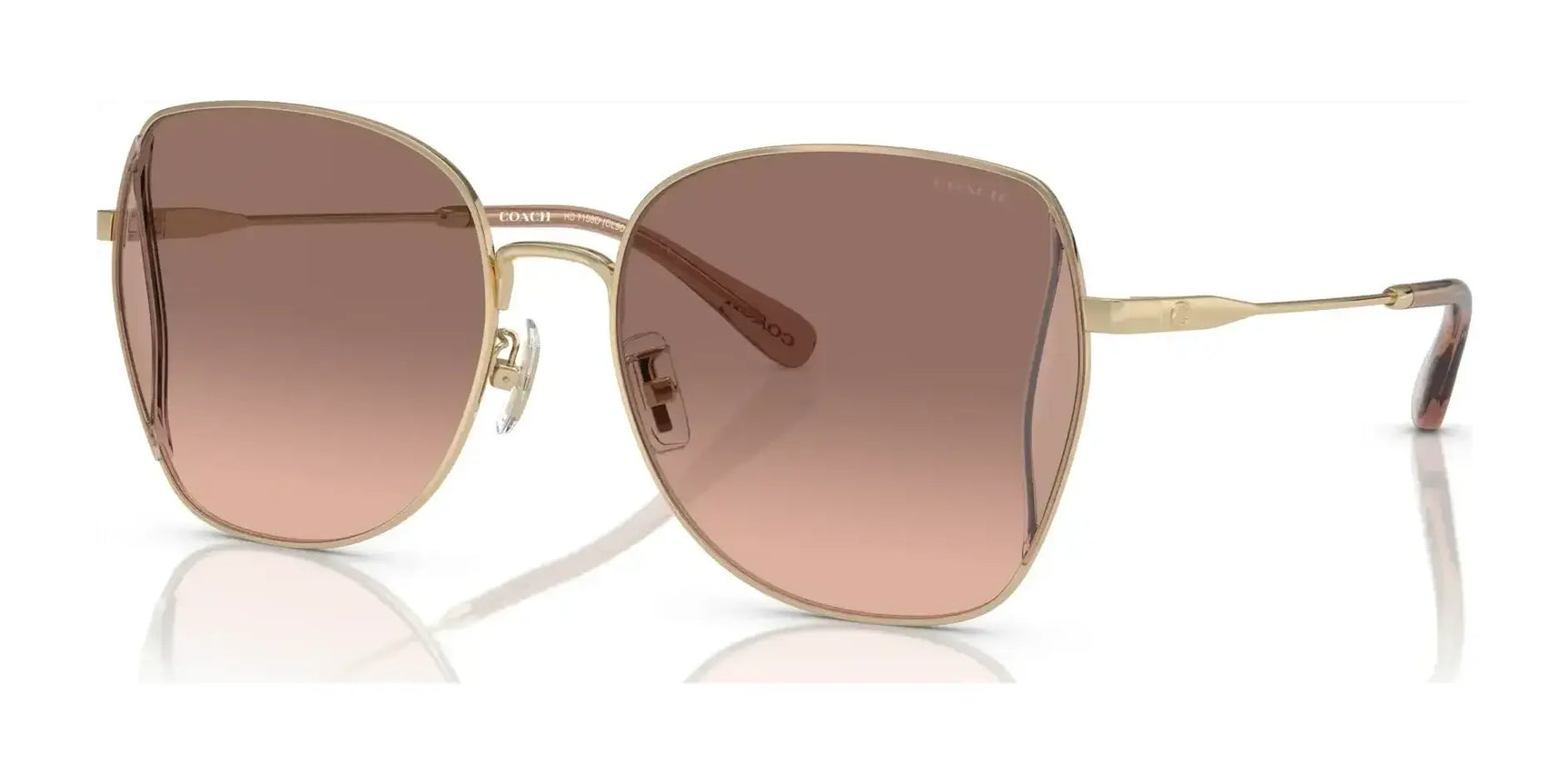 Coach CL906 HC7158D Sunglasses Shiny Light Gold / Brown Pink Gradient Coach CL906 HC7158D Sunglasses Shiny Light Gold / Brown Pink Gradient