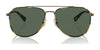 Coach CR626 HC7164 Sunglasses | Size 59 / Antique Gold/Tokyo Tortoise / Green Solid (3N 14.0%) №933371
