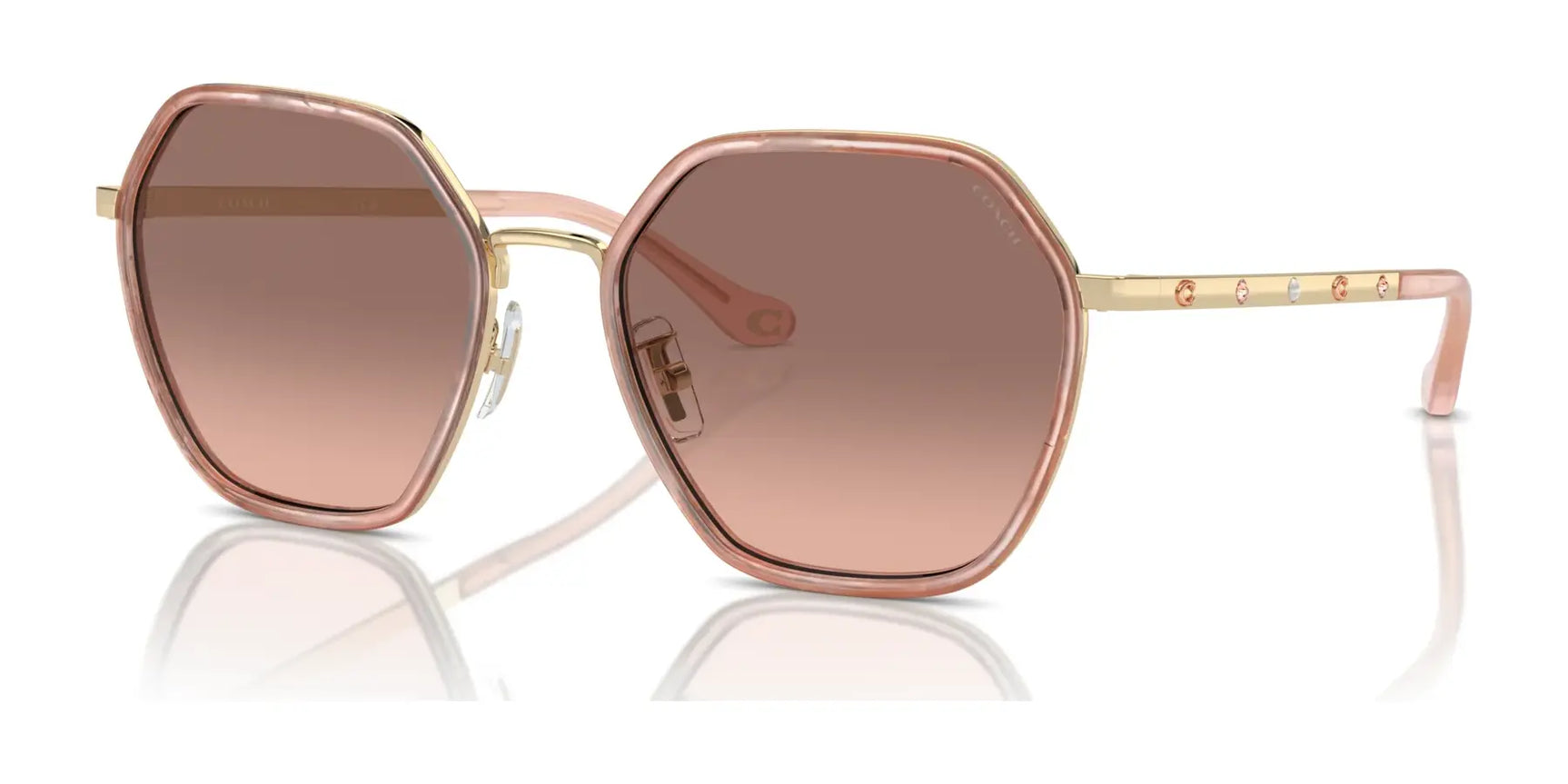 Coach CS543 HC7167B Sunglasses Rose Gold / Brown Pink Gradient Coach CS543 HC7167B Sunglasses Rose Gold / Brown Pink Gradient