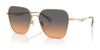 Coach CW189 HC7168 Sunglasses | Size 58 / Shiny Light Gold / Smokey Peach Gradient (2N 23%) №900518