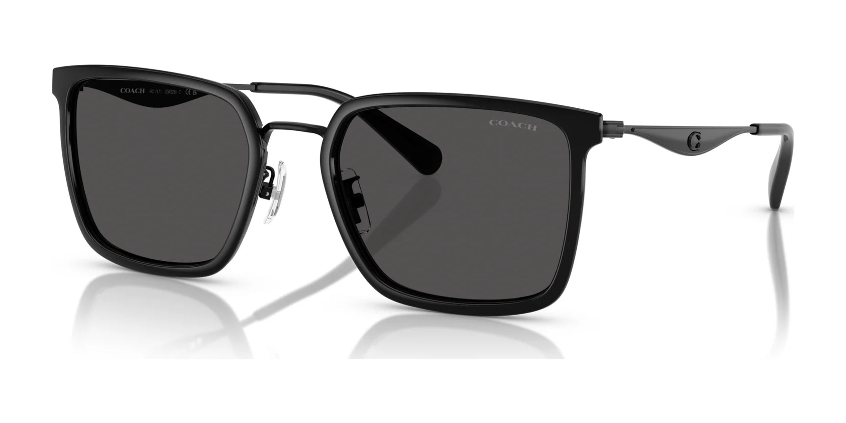 Coach CW226 HC7171 Sunglasses Black / Grey Solid Coach CW226 HC7171 Sunglasses Black / Grey Solid