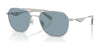 Coach CAE80 HC7178 Sunglasses | Size 57 / Satin Silver/Grey / Blue Solid (2N 37.3%) №900172