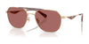 Coach CAE80 HC7178 Sunglasses | Size 57 / Satin Light Gold/Caramel / Wine Solid (2N 18.1%) №90050H