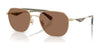 Coach CAE80 HC7178 Sunglasses | Size 57 / Satin Light Gold/Olive Green / Brown Solid (3N 14.5%) №900573
