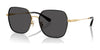 Coach CAE93 HC7180D Sunglasses | Size 57 / Shiny Gold/Black / Grey Solid (3N 10%) №946687