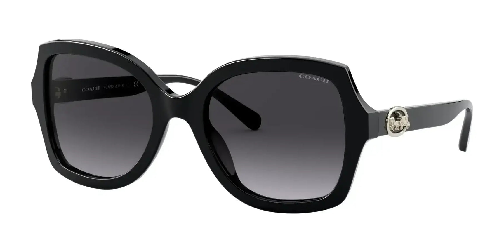 Coach L1147 HC8295 Sunglasses Black / Dark Grey Gradient Coach L1147 HC8295 Sunglasses Black / Dark Grey Gradient