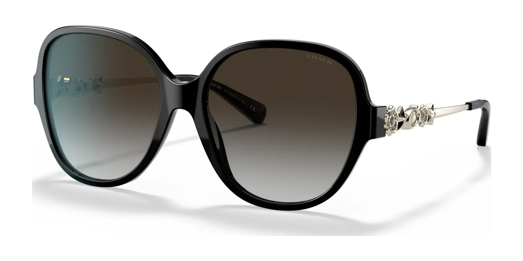 Coach L1164 HC8303B Sunglasses Solid Black / Grey Gradient Coach L1164 HC8303B Sunglasses Solid Black / Grey Gradient