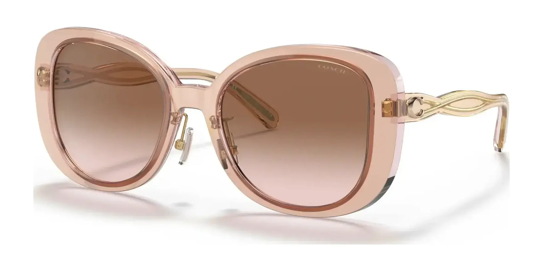 Coach C7995 HC8333 Sunglasses Transparent Blush / Brown Pink Gradient Coach C7995 HC8333 Sunglasses Transparent Blush / Brown Pink Gradient