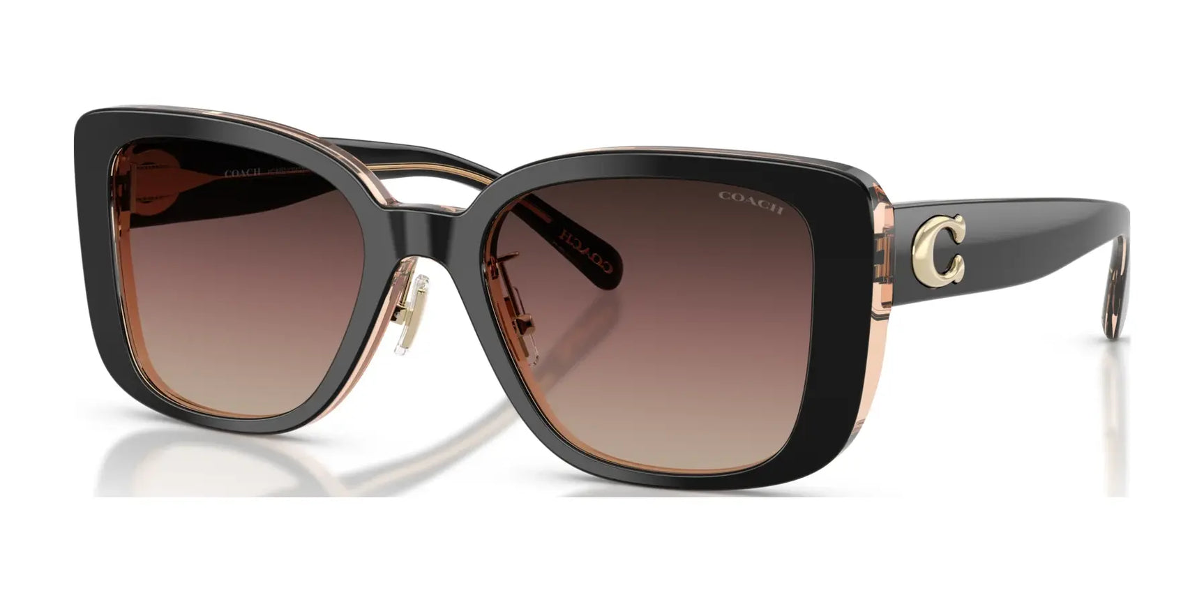 Coach CD472 HC8352 Sunglasses Black / Blush / Brown Purple Gradient Coach CD472 HC8352 Sunglasses Black / Blush / Brown Purple Gradient