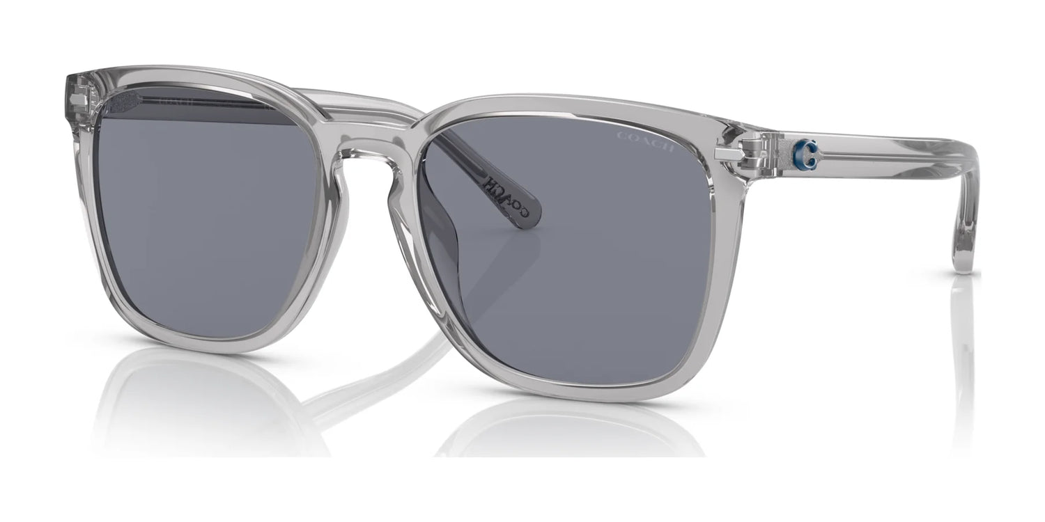 Coach CD458 HC8354U Sunglasses Transparent Grey / Dark Blue Solid Coach CD458 HC8354U Sunglasses Transparent Grey / Dark Blue Solid