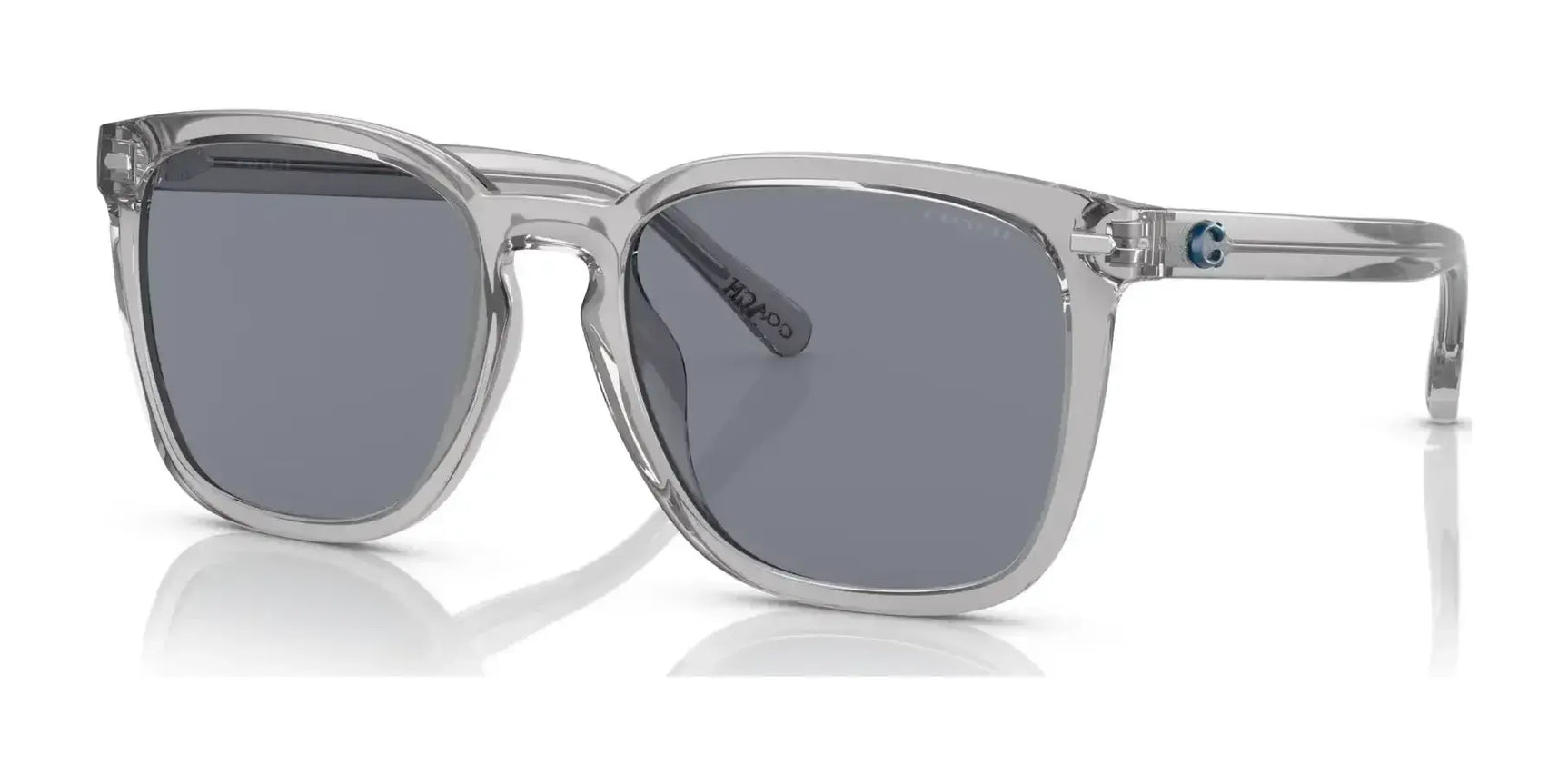 Coach CD459 HC8354U Sunglasses Transparent Grey / Dark Blue Solid Coach CD459 HC8354U Sunglasses Transparent Grey / Dark Blue Solid