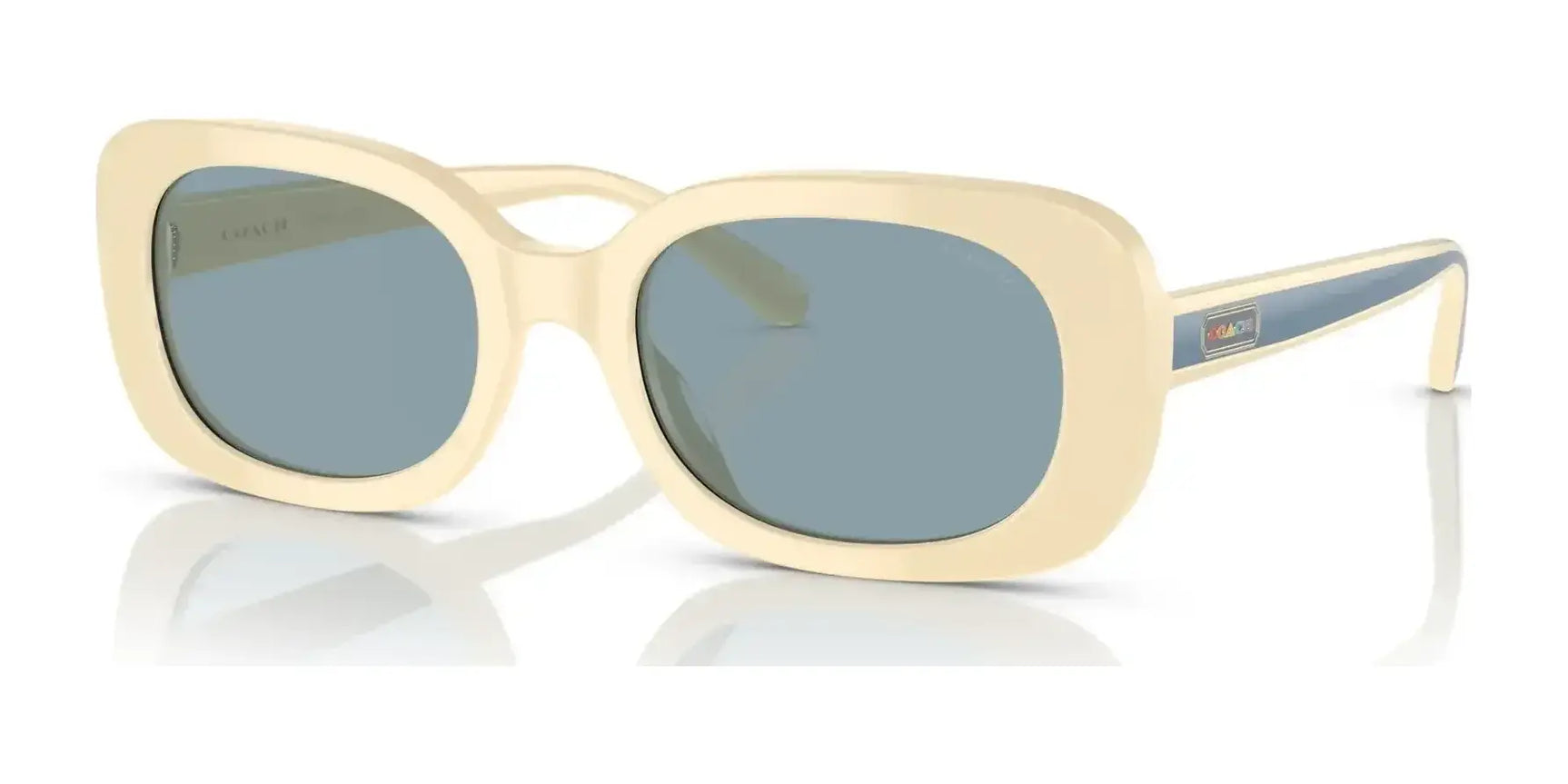 Coach CD471 HC8358U Sunglasses Opaque White / Blue Solid Coach CD471 HC8358U Sunglasses Opaque White / Blue Solid