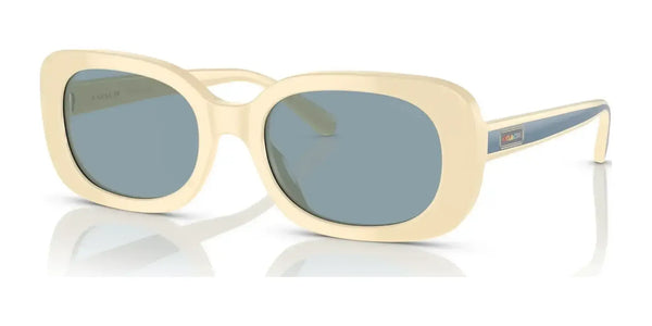 Coach CD471 HC8358U Sunglasses | Size 54 / Opaque White №568672 / Blue Solid (2N 37.3%)