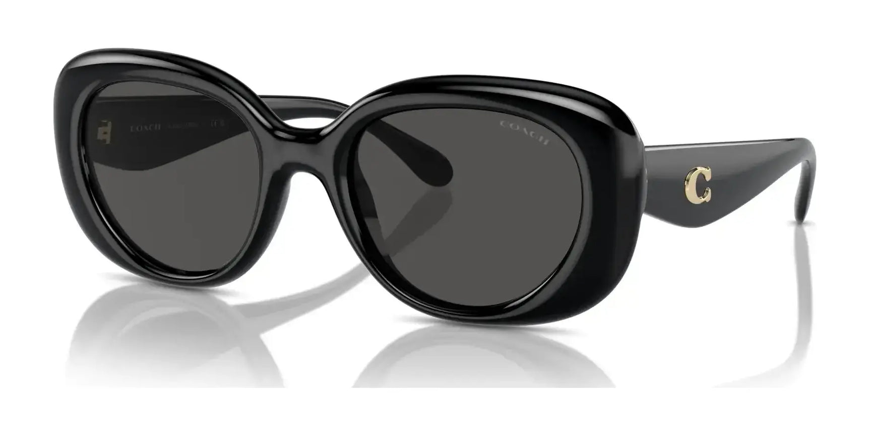 Coach CR609 HC8391U Sunglasses Black / Grey Solid Coach CR609 HC8391U Sunglasses Black / Grey Solid