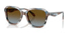 Coach CBY87 HC8437U Sunglasses | Size 53 / Striated Maple/Blueberry / Brown Blue Gradient (3N 16.8%) №589913