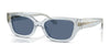 Coach CBZ52 HC8439U Sunglasses | Size 53 / Transparent Light Blue / Blue Solid (3N 15.2%) №590480