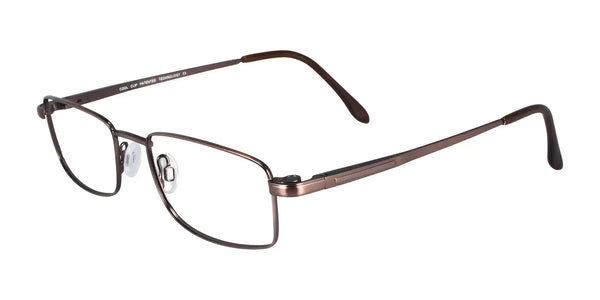 Coolclip CC823 Eyeglasses with Clip-on Sunglasses | Size 52 / Satin Copper Brown