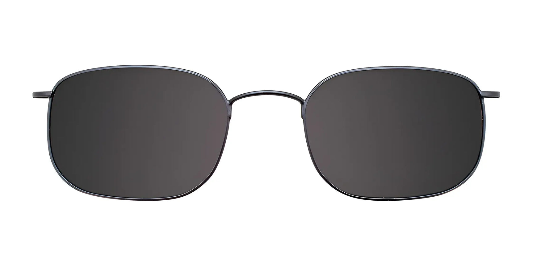 CoolClip CC836 Eyeglasses with Clip-on Sunglasses (Size 51) by CoolClip: square-shaped black frames, thin metal, dark lenses, and a front view clip-on design. CoolClip CC836 Eyeglasses with Clip-on Sunglasses (Size 51) by CoolClip: square-shaped black frames, thin metal, dark lenses, and a front view clip-on design.