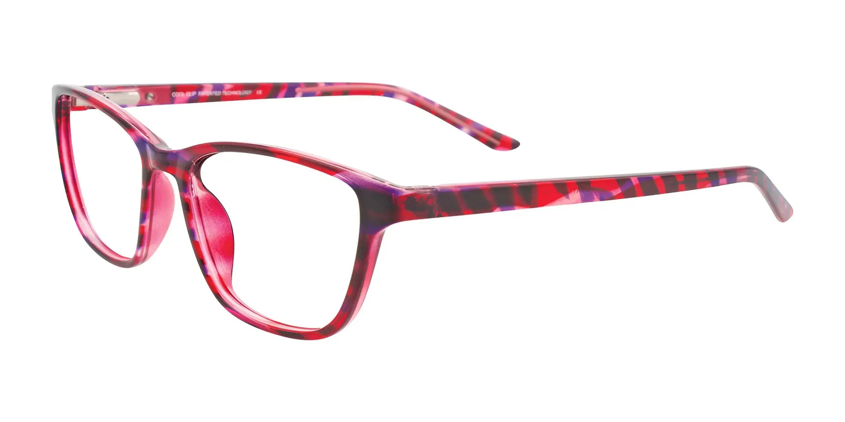 CoolClip CC841 Eyeglasses with Clip-on Sunglasses Red Marbled CoolClip CC841 Eyeglasses with Clip-on Sunglasses Red Marbled