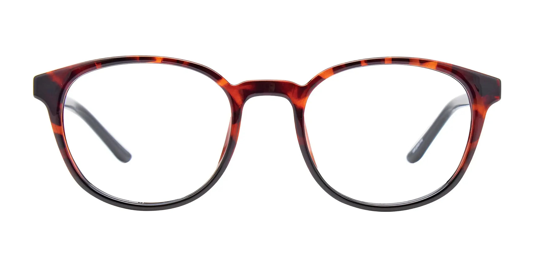 CoolClip CC842 Eyeglasses with Clip-on Sunglasses in size 48, featuring a tortoiseshell round frame and clear lenses. Shown on a white background for added versatility. CoolClip CC842 Eyeglasses with Clip-on Sunglasses in size 48, featuring a tortoiseshell round frame and clear lenses. Shown on a white background for added versatility.