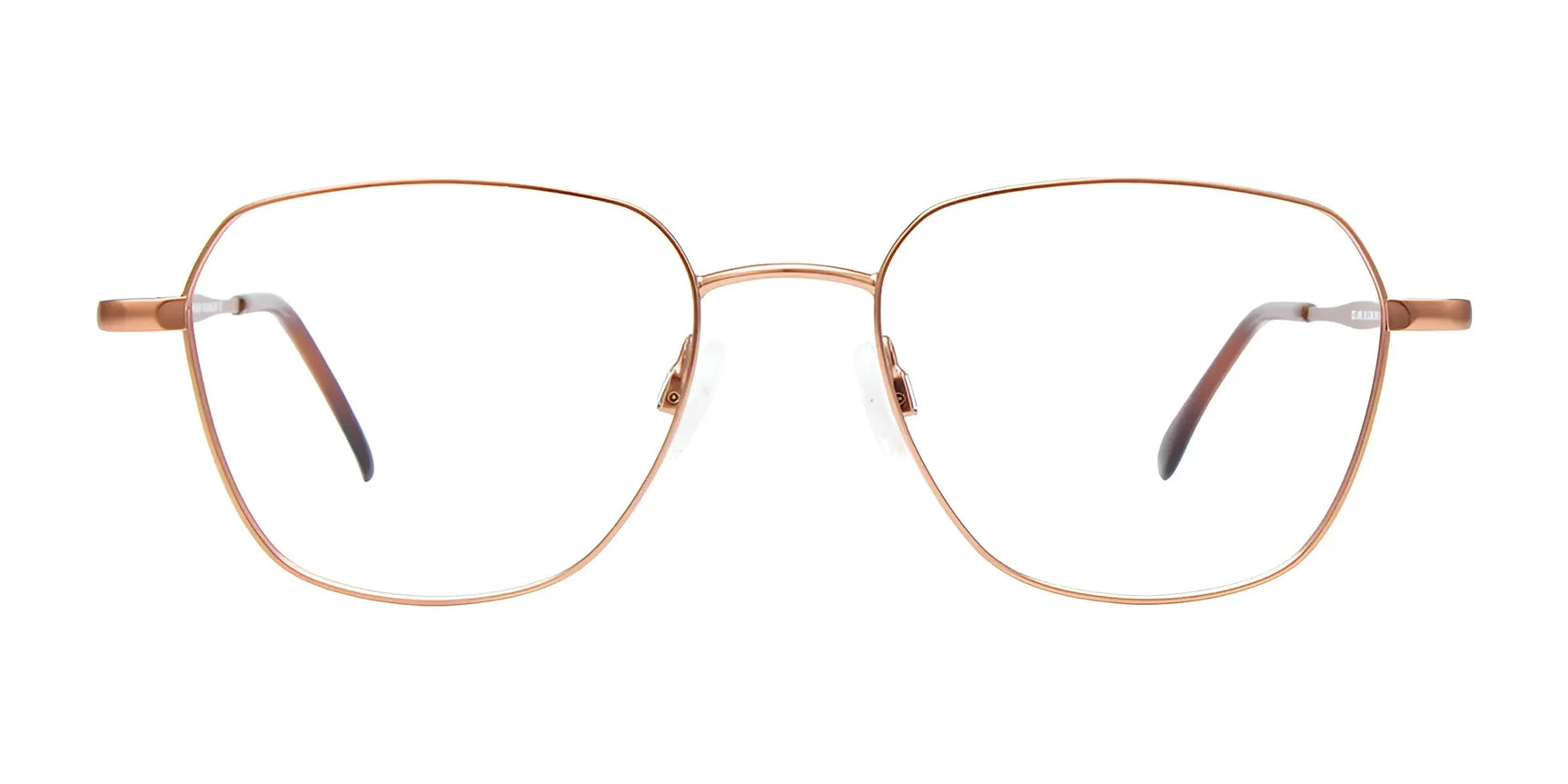 CoolClip CC845 Eyeglasses with Clip-on Sunglasses by CoolClip feature gold, thin metal frames, large square lenses, and clear nose pads for a classic style; shown on a white background. Size 51. CoolClip CC845 Eyeglasses with Clip-on Sunglasses by CoolClip feature gold, thin metal frames, large square lenses, and clear nose pads for a classic style; shown on a white background. Size 51.