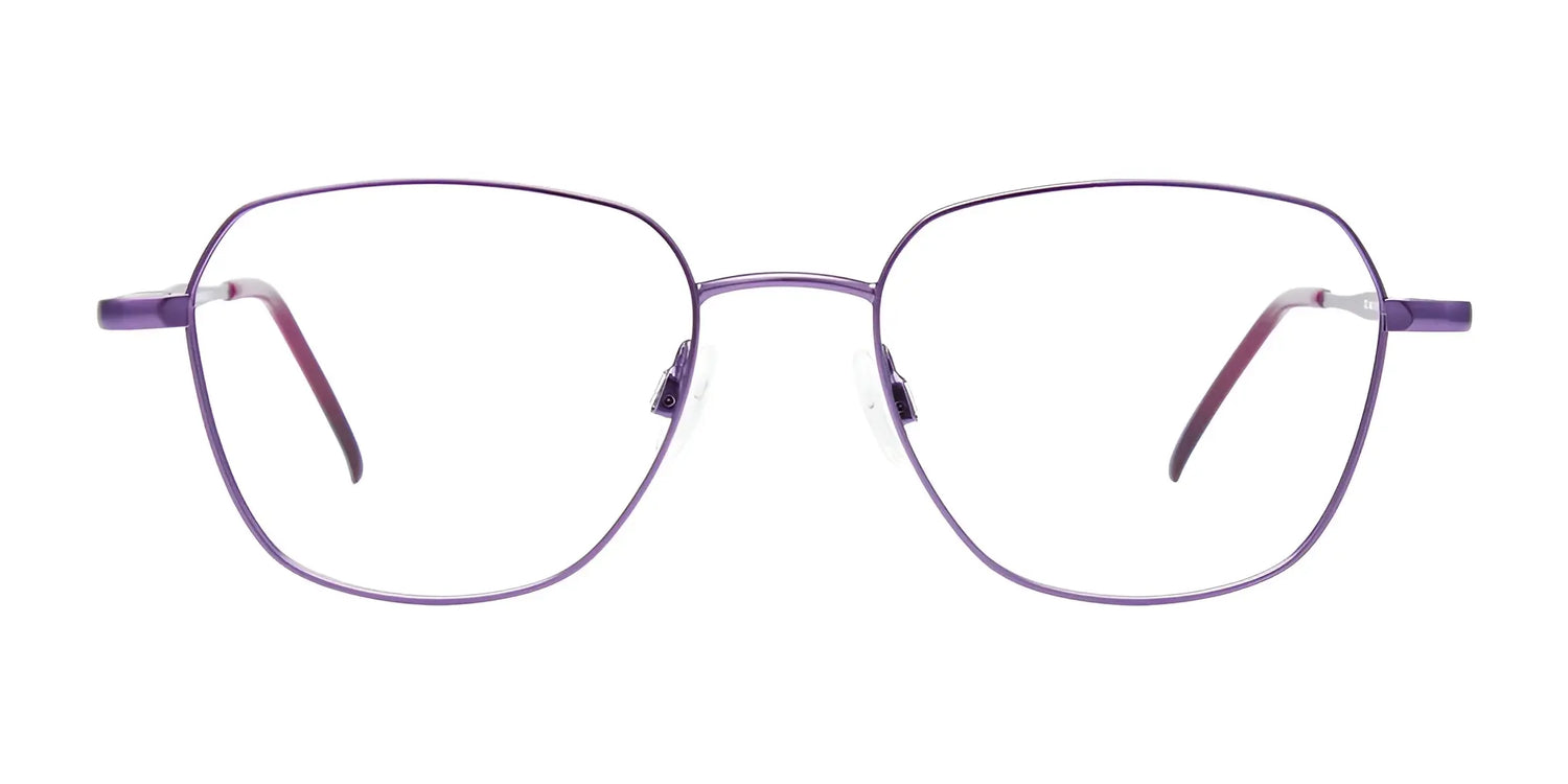 CoolClip CC845 eyeglasses by CoolClip in purple feature thin rectangular rims and a clip-on design for easy transition to polarized sunglasses. Size 51. Shown on a white background. CoolClip CC845 eyeglasses by CoolClip in purple feature thin rectangular rims and a clip-on design for easy transition to polarized sunglasses. Size 51. Shown on a white background.
