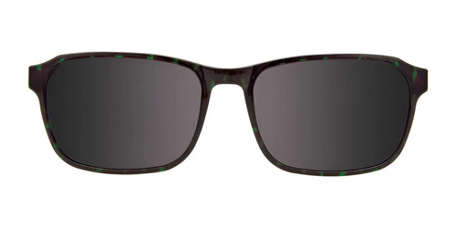 Coolclip CC849 Eyeglasses with Clip-on Sunglasses / Size 55 / Marbled Blue